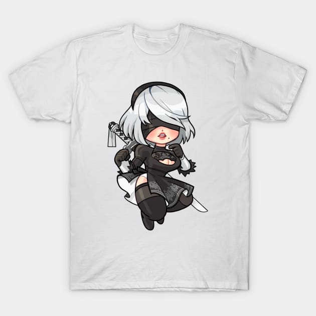 Nier Automata - 2B T-Shirt by giraffalope